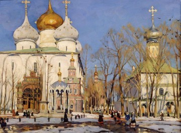 Artworks in 150 Subjects Painting - the annunciation day 1922 Konstantin Yuon cityscape city scenes